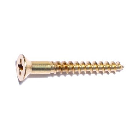 Midwest Fastener Wood Screw, #7, 1-1/4 in, Plain Brass Flat Head Phillips Drive, 100 PK 02862